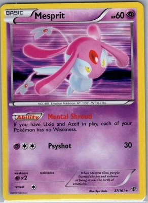 Mesprit 37/101 Holo Plasma Blast - Pokemon Card - NM - Image 1 of 2
