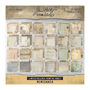 New Tim Holtz MEMORANDA Limited Release From The Vault 12x12 Paper - Picture 1 of 2