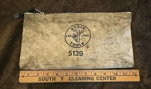 Vintage KLEIN TOOLS Bag With Working Zipper 5139 Lineman Electrical - Picture 1 of 8
