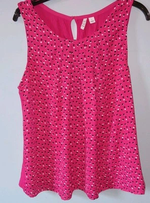 Blusa sin mangas ligera a lunares rosa Elle para mujer talla L Foto 1 de 3