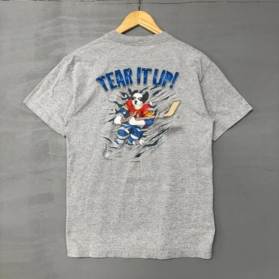 Camiseta gris mediana vintage Big Dogs hockey sobre hielo años 90 Foto 1 de 4