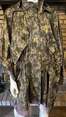 Oofwear Watercolor Print Windbreaker Cape Poncho Coat Oversized Size 42 OSFM - Image 1 of 4