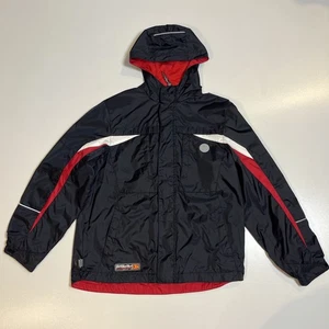 ZeroXposur Youth L 14/16 Lightweight Jacket Black & Red Hooded Nylon Windbreaker - Picture 1 of 8