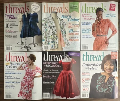 Threads Magazine Lot of 6 ISSUES 2019-2020 Vols 200 201 203 204 205 207 - Image 1 of 4