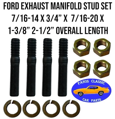 Tuercas de colector de escape 7/16" 68 Cougar 289 Mercury Ford Lincoln GR8 4 piezas #AU Foto 1 de 4