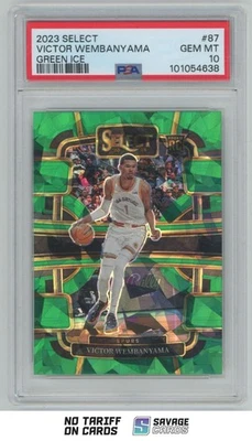 2023-24 Panini Select Rookie Green Ice Victor Wembanyama PSA 10 . #87 San - Image 1 of 3