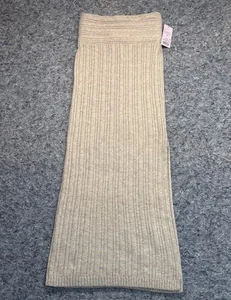 Wild Fable Sweater Skirt Womens X-Small Beige-Tan Mid-Rise Rib-Knit Column Maxi - Picture 1 of 7