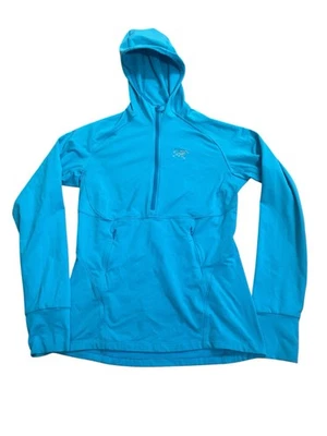 Top Arcteryx Azul Brillante 1/2 Cremallera Con Capucha Manga Larga para Mujer S Foto 1 de 4