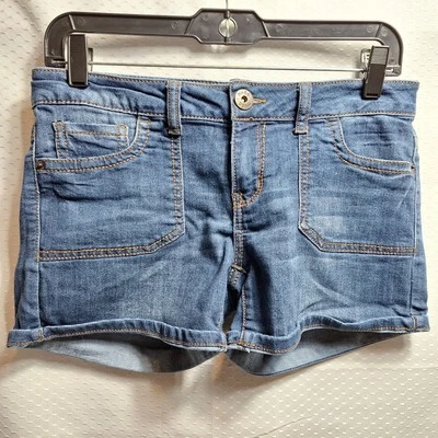 De Colección MUDD Cheeky Denim Corto Talla 5 Azul Elastizado Puño Dobladillo Tiro Bajo Años 90 Y2K Festival Foto 1 de 4