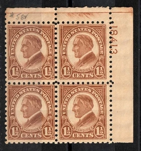 United States      582       MNH OG          Plate Block - Picture 1 of 1