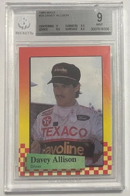DAVEY ALLISON 1989 MAXX RACING CARD #28 BGS 9 mint NASCAR GRADED - Image 1 of 2