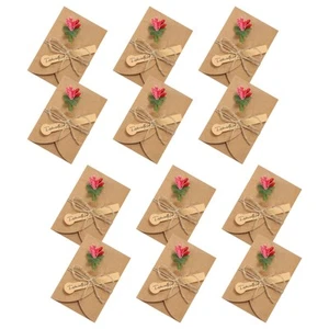 4"x3" Dried Flowers Greeting Cards, 12pcs Glass Flower Handmade Blank Note Card - Picture 1 of 5