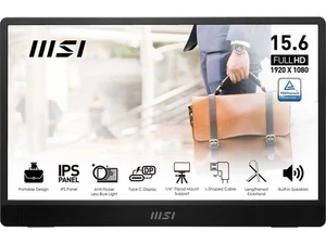 MSI Pro MP161 E2 Portable Monitor, 15.6" FHD IPS 1080p, USB Type-C, Mini-HDMI, - Picture 1 of 5