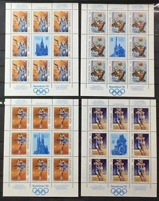 Yugoslavia #2157-2160. HOJAS MINIATURA DE 8 + ETIQUETA, OLIMPIADAS VERANO 92.   MNH Foto 1 de 4