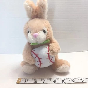 Vtg DanDee Collectors Choice Easter bunny Cream Rabbit w/ baseball 7.5 - Picture 1 of 7