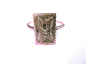 Anillo Art Deco oro 750 bicolor con diamantes, 1,81 g - Imagen 1 de 3