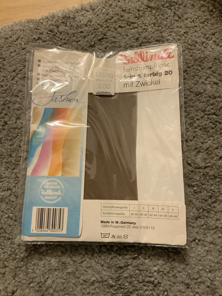 Bellinda Feinstrumpfhose 20den fein&farbig diamant grau I 38-40 mit Zwickel - Bild 1 von 1