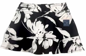 NWT Tommy Bahama Golf Skort Skirt XS S M L XL Black/White Floral Pockets UPF H8 - Picture 1 of 10