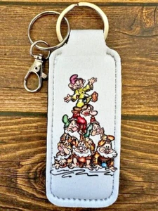 Lip Balm Holder Keychain Princess Snow White Seven Dwarfs Party Favor Birthday - Picture 1 of 1