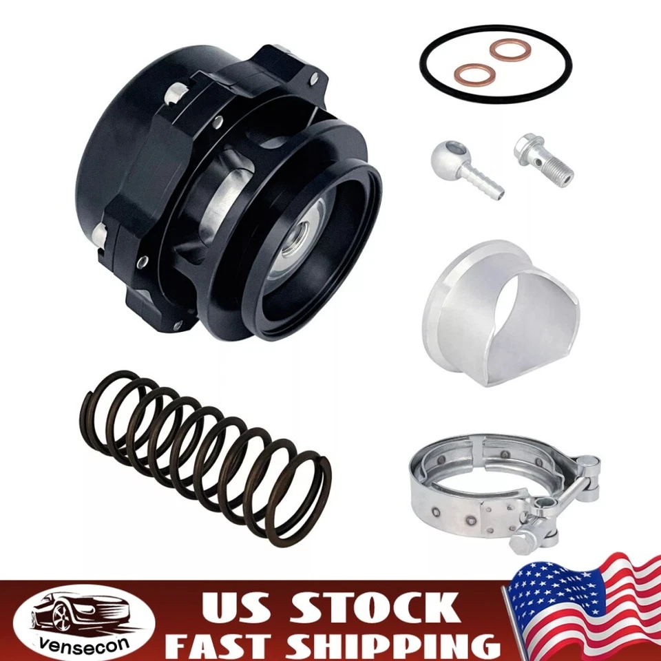 Válvula de soplado BOV negra universal 50 mm tipo Q brida banda V nueva Foto 1 de 4