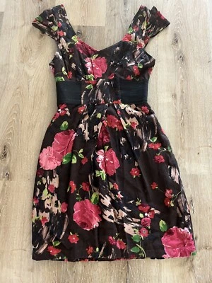 Mujer Talla 3/4 Alyn Paige NY Vestido Floral Manga Corta Sobre la Rodilla Foto 1 de 4