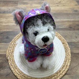 Build A Bear Husky Dog Plush with Purple Pajamas 12” BABW Promise Pets - Picture 1 of 11