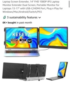 Kefaya S1 Laptop Screen Extender, 14" FHD 1080P   - Afbeelding 1 van 2