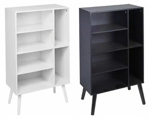 6 Shelf Wooden Bookcase with Legs Living Room Bedroom Display Wide Storage Unit - Picture 1 of 5