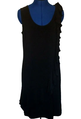 M by Marc Bouwer Womens Dress Sz M Black Shift Ruffle Detail A19852 - Image 1 of 4