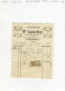 Dépt 41 - Blois 17 Rue Denis Papin - Petite Entête Mode & Chapellerie 30/12/1916 - Foto 1 di 1