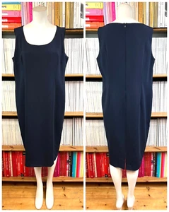 Vestido Marina Rinaldi Damas Reino Unido 16 21 Azul Marino Lápiz Formal A Medida Midi Cambio - Imagen 1 de 12