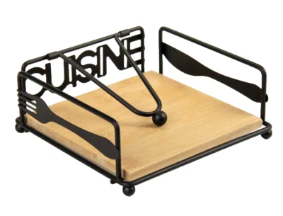 PORTATOVAGLIOLI DA TAVOLA METALLO NERO RISTORANTE PUB CASA MODERNO CUISINE 18*18 - Immagine 1 di 4