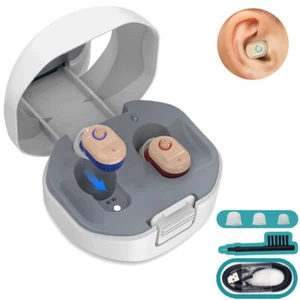 1 Paar unsichtbare digitale Hörgeräte wiederaufladbar Mini Sound Enhancer Verstärker - Bild 1 von 12