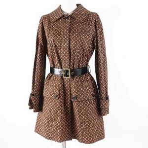 LOUIS VUITTON MACKINTOSH Monogram Dot Rubberized Single-Breasted Coat Brown 34 - Picture 1 of 10