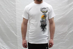 Crow Cams White T Shirt Ford FGX Drag Print on Back & Crow on Front - 3XL - Picture 1 of 5