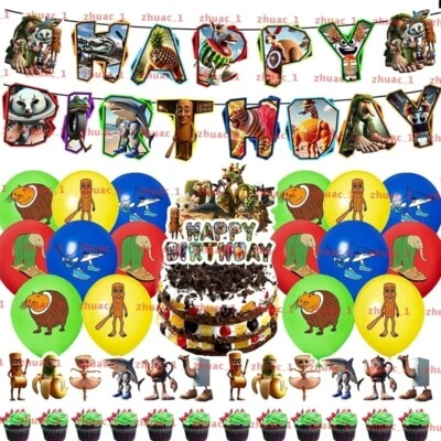 Tung Tung Tung Sahur Theme Birthday Party Decorations Italian Brainrot Toppers