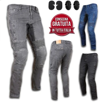 PRO FUTURE Jeans da moto denim per uomo con protezioni urbano casual Omologati CON KEVLAR