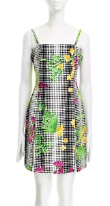 Mini Vestido Vintage VERSACE JEANS COUTURE OP Arte Lunares Floral Medusa ~M-L - Imagen 1 de 12