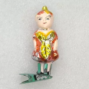 Antik Vintage Glas Weihnachten Tannenbaumschmuck Weihnachtsdeko Kirschmädchen - Bild 1 von 6