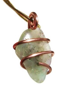 Real Crystals CHRYSOCOLLA PENDANT Handmade Talisman Stress Reliever Calm #11 - Picture 1 of 2