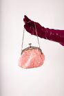 Vintage Style Pink AB Sequin Pouffe Style Evening Bag Party Prom Princess Bag