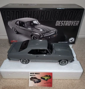 1:18 ACME 1970 Chevolet Nova 2 Door Coupe Destroyer Street Fighter Grey - Picture 1 of 5