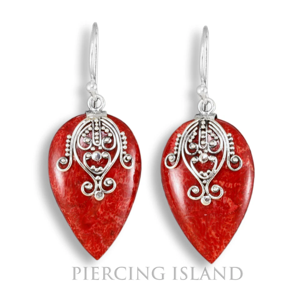 Edle 925er Silber Damen Ohrringe rote Steine Hänger Silber Schmuck SER227 - Bild 1 von 1