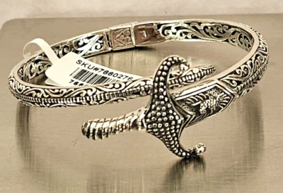 Bali Legacy Sword Cuff Hinged Bracelet in Sterling Silver, 27.8 grams 7.25 In. - Image 1 of 4