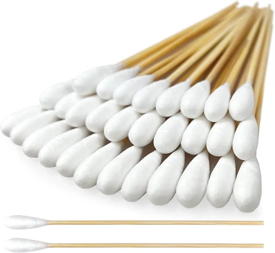 6 Inch Long Cotton Swabs for Pet Cleaning, Bamboo Handle, Pet Ear Cleaning Solut - Image 1 of 4