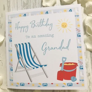 Personalisierte Liegestuhl Geburtstagskarte Papa Papa Opa Geburtstag Vatertag - Bild 1 von 3