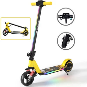 Elektroroller Kinder 6-12 LED-Anzeigebildschirm Gelb Faltbar Elektroscooter 8KM - Bild 1 von 11