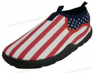 Mens Water Shoes Aqua Socks Flag Stars Pool Beach Surf Yoga Dance American Sizes - Picture 1 of 3
