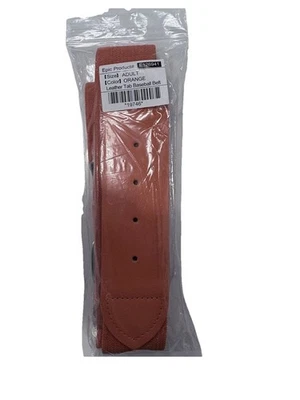 Cinturón de béisbol deportivo elástico ajustable con lengüeta de cuero naranja juvenil Foto 1 de 4