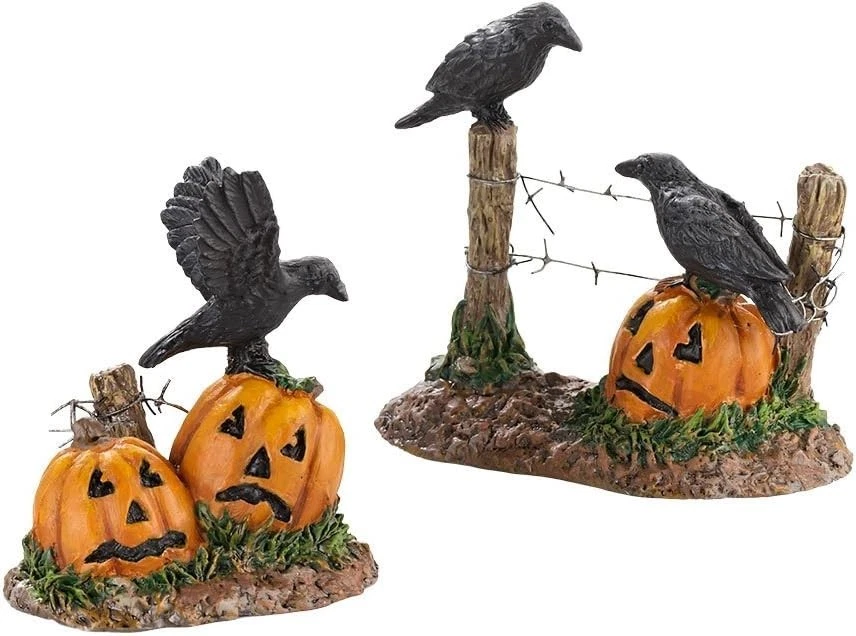 Halloween Ravens 2 pcs Department 56 Snow Village Halloween 4030786 pumpkins
